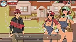 spooky hentai game brings mario sisters to outdoor threesome fun 😏