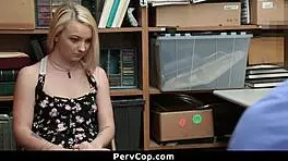 blonde teen punished with hardcore banging in garage for stealing