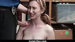 Teen pussy fucked for shoplifting by burglar with big cock pov monster cock punishment.