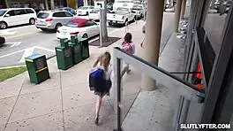 Suspect catalina complies with officer giovannis riding and cowgirl demands