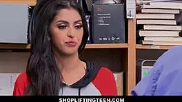Shoplifting Latina Teen Caught by Guard