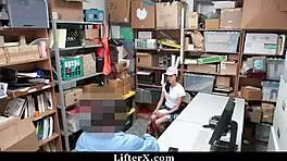 cute teen gives up her pussy to the burglar in the garage?