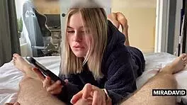 Blonde sucks big cock and swallows cumshot!