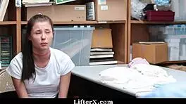 Sweet teen pays with her pussy in public interview?