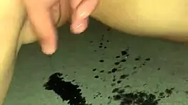 young teen squirts pussy juice then gets massive facial cumshot