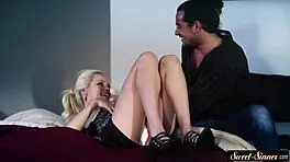 classy petite teen spooned by stepbrother