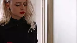 Blonde Skinny Babe Switches Positions for Intense Cowgirl and Doggystyle Fuck, Ending with Mouthful of Jizz
