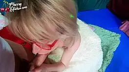 i gave that blonde a sloppy blowjob and cummed on her face in stockings, oh god