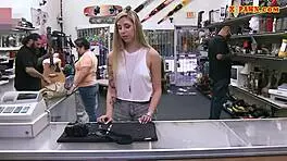skinny blonde woman gets railed by pawn dude on hidden cam
