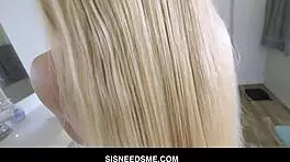 WATCH THIS HOT BLONDIE STEPSIS EMMA STARLETTO GET FUCKED TO ORGASM WHILE HER MILF STEPMOTHER WATCHES POV!!