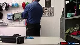 Petite teen thief feels intense punishment from officer's fucking at work