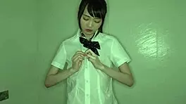 Petite Japanese girl climaxes in homemade video