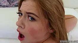 Petite teen says, 'I want that monster cock now.'