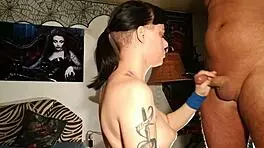 Amateur Sub Teen in Bukkake Blowbang with Dirty Talk