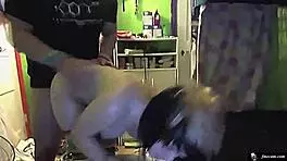 Cute teen emo girl performs on webcam