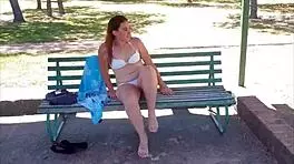 girl pisses outdoors in homemade teen compilation