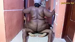BBW Patricia walks through the corridor, discovering new spaces