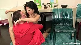 Wow! Hot Teen 18+ Denise Gets Oiled Pussy Fucked Hard!