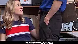 Teen shoplyfter gets pussy drilled from behind by lp officer at work