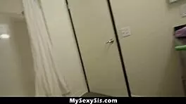 stepsis catches me jerking in bathroom for blowjob and fucking