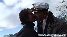 Pussylicked Euro Teen Doggy Styled By Old Man