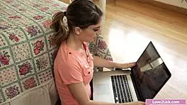 teen babe facesits her dyke stepsister in lesbian oral