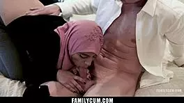 stepbrother seduces hijab stepsis into forbidden family sex on familycum