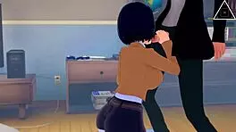 Mikasa And Eren Have Intense Sex In Uncensored Anime Koikatsu Creampie Cumshot Petite Brunette