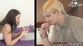 Brunette british petite teen 18+ gets fucked hard