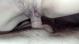 Teen brunette fucked doggystyle with condom, cum on tits