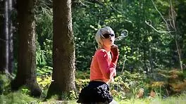 Check out this sexy shemale teen playing with toys in the forest, getting oral and solo fun?