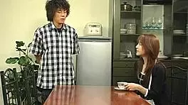 Trio slut eats japanese cock in 3 some blowjob cumshot with brunette asian fetish handjob hardcore.