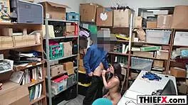 i caught that foxy gal thief in the garage and punished her hard