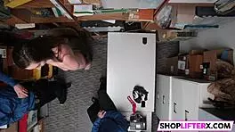 Stunning Shoplifter Gets Caught And Punished With Blowjob On Big Cock At Work