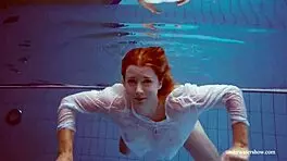 Hot Young Russian Swimmer Melisa Darkowa Enjoys Underwater Pool Activities