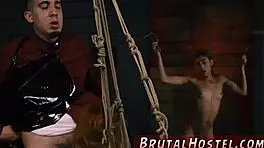 teen endures rough bondage and orgasm