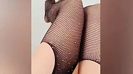 Beautiful Petite 18+ Lesbian Babe Touches Sexy Legs For Luxury Orgasm In Solo Scene.