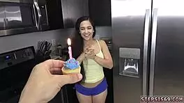 redhead teen squirts hard during birthday devirginizing blowjob and hardcore sex