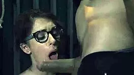 vibrator bondage domination with glasses-wearing teen lady