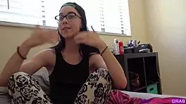 bambi black gives blowjob and fingering masturbation leading to cumshot on her big ass