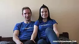 Shy Izzy getting fucked in homemade couple sex