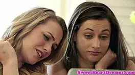 Stunning beauties engage in intense lesbian action