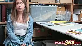 Innocent Thief Teen Gets Tight Cunt Smacked Hard in Office Punishment