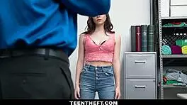 Nasty Teen 18+ Shoplifter Enjoys Punishment