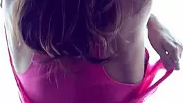 Anal fisting solo with licking and tits