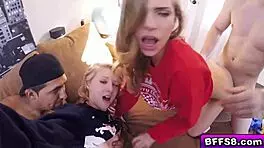 Naughty teen 18+ finds surprise dick in a box