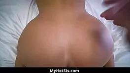 The slutty step sister teases her stepbro with riding and blowjob