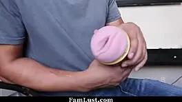 stepbro gets caught using fleshlight on his petite stepsis in pov scene