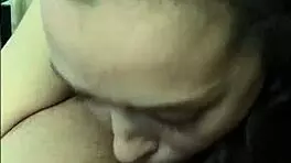 gorgeous natural big tit amateur givin an amazin bj and startin to swallow cum