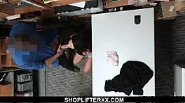 Cute teen 18+ shoplifter picked up and smashed in garage